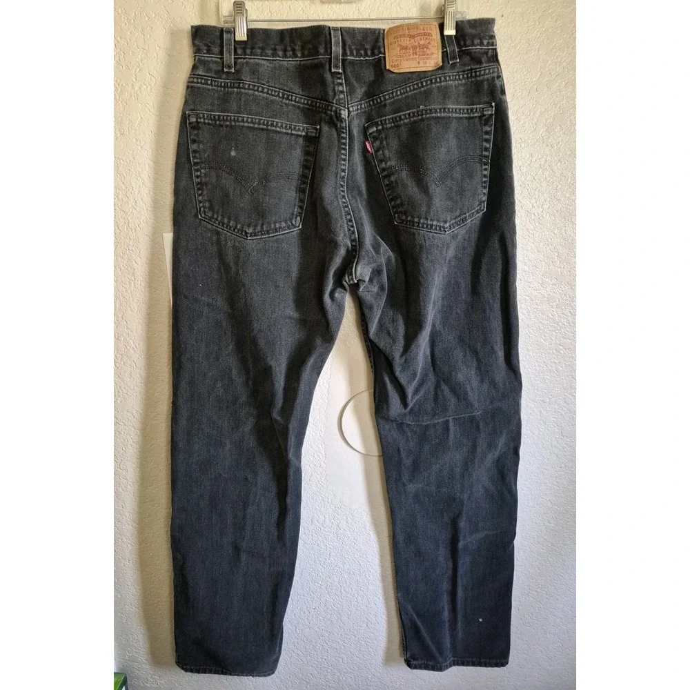 Vintage 2001 Levi's 505 Jeans Men's 38x34 Straight Leg Black Made In USA Y2K